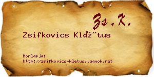Zsifkovics Klétus névjegykártya